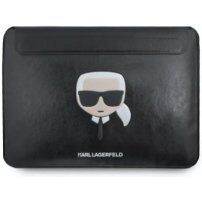 Karl Lagerfeld usnjena torbica za iPad Pro 12,9" / MacBook do 14" - črna