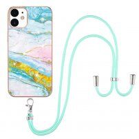 Marmornat etui z vrvico za iPhone 12 / 12 Pro - barvita