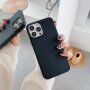 Zaščitni etui ledene rože in bleščice za iPhone 13 Pro Max - črna