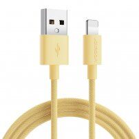 JOYROOM opleten kabel za prenos in polnjenje USB-A / Lightning za iPhone / iPad / iPod / AirPods - 1 m - rumena