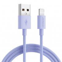 JOYROOM opleten kabel za prenos in polnjenje USB-A / Lightning za iPhone / iPad / iPod / AirPods - 1 m - vijolična