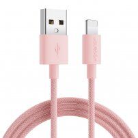 Joyroom opleten kabel za prenos in polnjenje USB-A / Lightning za iPhone / iPad / iPod / AirPods - 2 m - roza