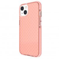 Zaščitni transparentni etui z vzorcem križkov za iPhone 13 mini - roza