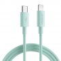JOYROOM opleten kabel za prenos in polnjenje PD 20W USB-C / Lightning za iPhone / iPad / iPod / AirPods - 1 m - zelena