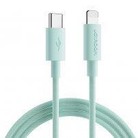 JOYROOM opleten kabel za prenos in polnjenje PD 20W USB-C / Lightning za iPhone / iPad / iPod / AirPods - 1 m - zelena