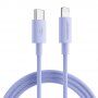 JOYROOM opleten kabel za prenos in polnjenje 20W PD USB-C / Lightning za iPhone / iPad / iPod / AirPods - 1 m - vijolična