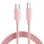 JOYROOM opleten kabel za prenos in polnjenje PD 20W USB-C / Lightning za iPhone / iPad / iPod / AirPods - 1 m - roza