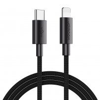 JOYROOM opleten kabel za prenos in polnjenje PD 20W USB-C / Lightning za iPhone / iPad / iPod / AirPods - 2 m - črna