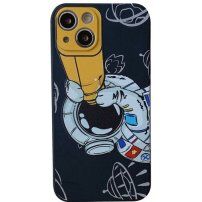 Etui iz mehke plastike astronavt iz vesolja za iPhone 11 Pro Max - črna