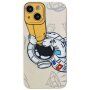 Etui iz mehke plastike astronavt iz vesolja za iPhone 12 Pro Max - bež
