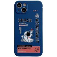 Etui iz mehke plastike astronavt za iPhone 13 - modro