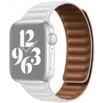 Usnjeni trakec za Apple Watch 42mm / 41mm / 40mm / 38mm - bela