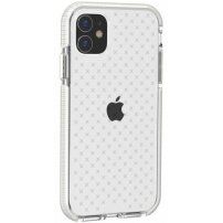 Zaščitni transparentni etui z vzorcem križkov za iPhone 11 - bela