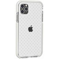 Zaščitni transparentni etui z vzorcem križkov za iPhone 11 Pro Max - bela