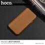 Luksuzna flip torba HOCO iz umetnega usnja za Apple iPhone XS - rjava