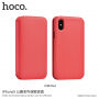 Luksuzna flip torba HOCO iz umetnega usnja za Apple iPhone XS - rdeče