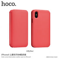 Luksuzna flip torba HOCO iz umetnega usnja za Apple iPhone XS - rdeče