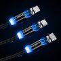 Okrogli magnetni kabel FLOVEME USB-A / USB-C / Micro USB / Lightning za iPhone / iPad / iPod / AirPods - 1 m - črna