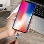 Okrogli magnetni kabel FLOVEME USB-A / USB-C / Micro USB / Lightning za iPhone / iPad / iPod / AirPods - 1 m - črna