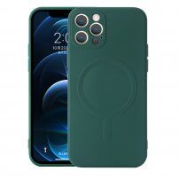 Silikonski ovitek z magnetnim obročem za iPhone 12 Pro - temno zelena