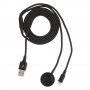 2v1 opleten kabel za prenos in polnjenje USB-A / Lightning / magnetni disk za iPhone / iPad / Apple Watch / AirPods - 1 m - črna