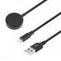 2v1 opleten kabel za prenos in polnjenje USB-A / Lightning / magnetni disk za iPhone / iPad / Apple Watch / AirPods - 1 m - črna