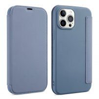 Ovitek z etuijem za kartice iz silikona in PU usnja za iPhone 13 Pro - modrosiva