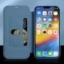 Ovitek z etuijem za kartice iz silikona in PU usnja za iPhone 13 Pro - modrosiva