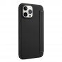 Ovitek z etuijem za kartice iz silikona in PU usnja za iPhone 13 - črna