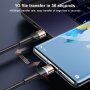 Usams svetleči opleten kabel za prenos in polnjenje PD USB-C / USB-C za iPhone / iPad / MacBook / AirPods - 1,2 m - zlati