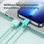 JOYROOM opleten kabel za prenos in polnjenje USB-A / Lightning za iPhone / iPad / iPod / AirPods - 1 m - zelena