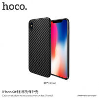 HOCO prevleka z ogljikovo teksturo za Apple iPhone XS - črna
