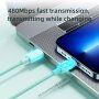 JOYROOM opleten kabel za prenos in polnjenje 20W PD USB-C / Lightning za iPhone / iPad / iPod / AirPods - 1 m - vijolična
