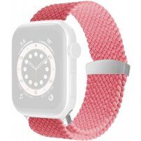 Nylon pleteni pasek z drsno sponko za Apple Watch Ultra 49mm / 46mm / 45mm / 44mm / 42mm - roza