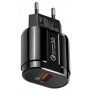 Adapter za hitro polnjenje 18W QC 3.0 za brezžično stojalo - črna