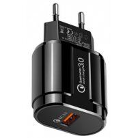 Adapter za hitro polnjenje 18W QC 3.0 za brezžično stojalo - črna