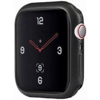 Uniq Glase Slim etui iz mehke plastike za Apple Watch 44mm - mat črna