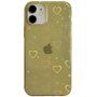 Prozorni etui s srčki za iPhone 12 mini - rumena
