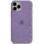 Prozorni etui s srčki za iPhone 13 Pro Max - vijolična