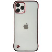 Zaščitni mat transparentni etui za iPhone 11 Pro Max - rdeče