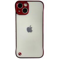 Zaščitni mat transparentni etui za iPhone 13 - rdeče