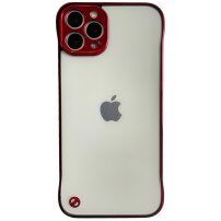 Zaščitni mat transparentni etui za iPhone 13 Pro - rdeče