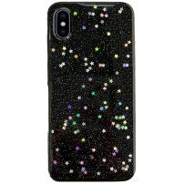 Zaščitni mehak etui z zvezdicami za iPhone X / XS - črna
