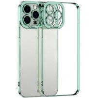 Prozorni ovitek s prevlečenim robom za iPhone 13 Pro Max - zelena