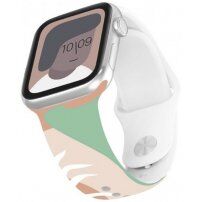 Silikonski pasek z abstraktnim vzorcem za Apple Watch Ultra 49mm / 46mm / 45mm / 44mm / 42mm - turkizno-bež