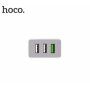 HOCO polnilnik za vtičnice s tremi vrati USB za iPhone / iPad / iPod - bela