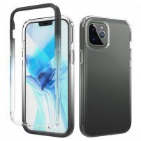 Prozorno dvobarvno prozorno ohišje za iPhone 12 Pro Max - črna