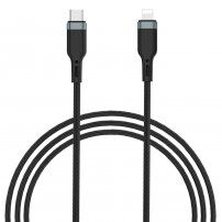 Wiwu opleten kabel za prenos in polnjenje USB-C / Lightning za iPhone / iPad / iPod / AirPods - 3 m - črna
