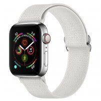 Nylon pasek z drsno sponko za Apple Watch 42mm / 41mm / 40mm / 38mm - bela