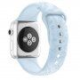 Silikonski trakec s cvetličnim vzorcem za Apple Watch Ultra 49mm / 46mm / 45mm / 44mm / 42mm - pastelno modra